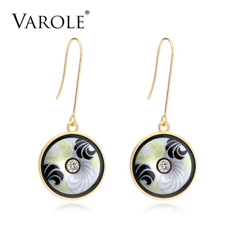 

VAROLE Bohemia Ethnic Style Geometric Earrings for Women Classic Vintage Drop Earrings for Women Painted Feminino