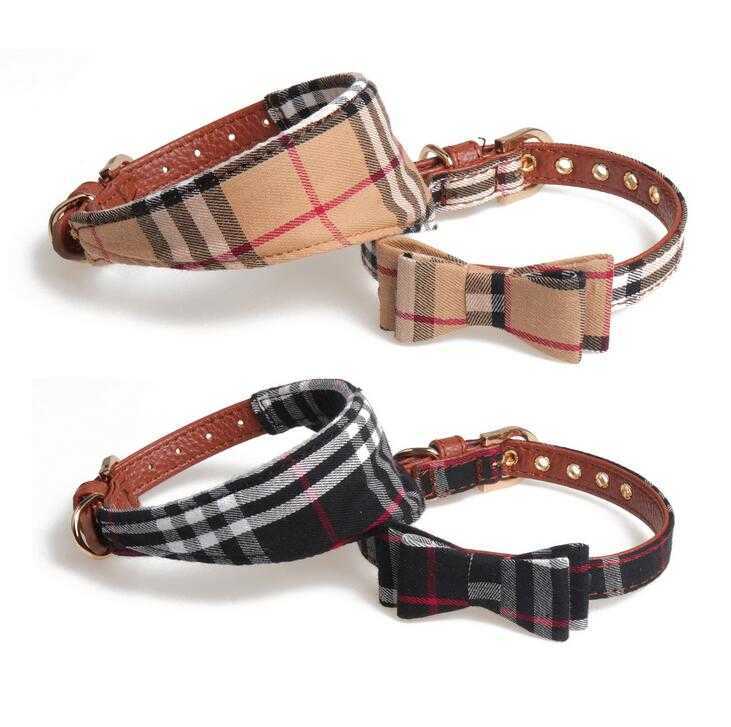 

Top Quality Fashion Dog Collar and Leash Set with Bow Dog triangle towel Tie Pretty Metal Buckle Small Dog&Cat Collar Pet Accessories