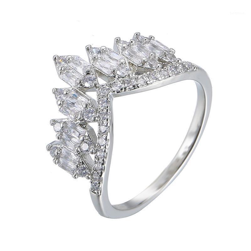 

Women Crown Ring White Zircon Square Ring Surprise Your Girlfriend With A Birthday Gift For Engagement Wedding Anniversary1