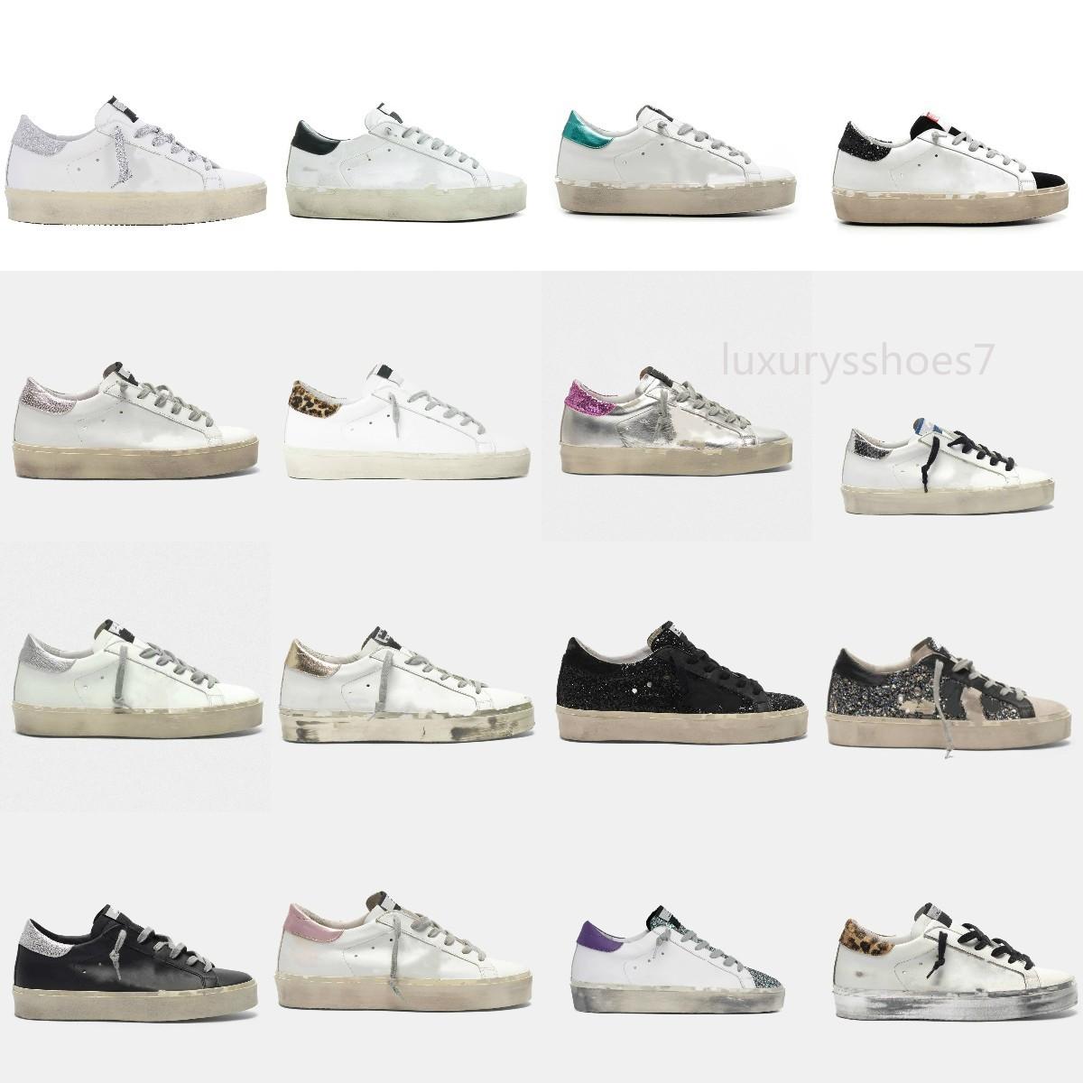 

Italy Golden Hi Star Sneakers boot Platform Sole Casual Shoes Luxury Classic White Do -Old Dirty Designer Fashion Leopard Tail Ma, Star27 black star