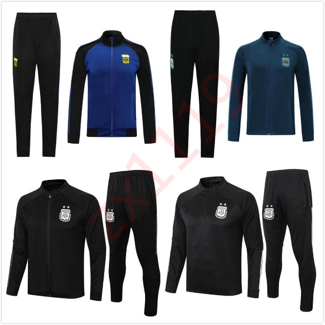 

2020 2021 Argentina football tracksuit jackets kits 20/21 Survetement MESSI DI MARIA KUN AGUERO DYBALA training suit soccer jacket set, As pic