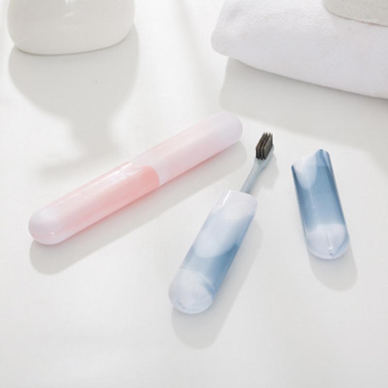 

Tooth Brushes Protector Pink Blue Toothbrush Tube Cover Case Dustproof Portable Travel Toothbrush Box 1PC1