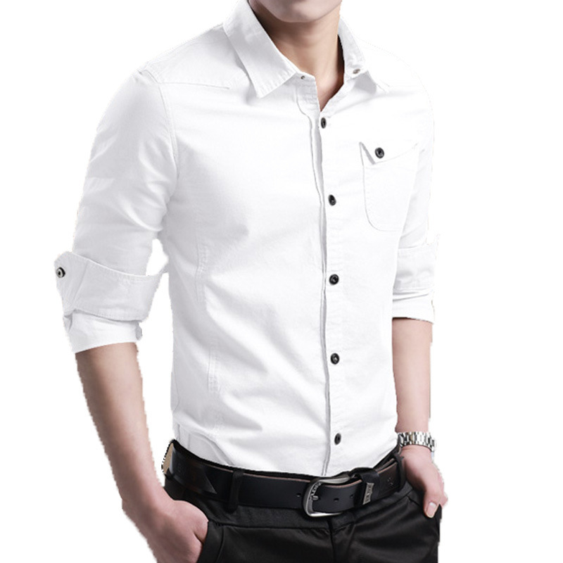 

2021 New Single Breasted Long Sleeve Male Cotton Streetwear Shirt Nqcj, Khaki.