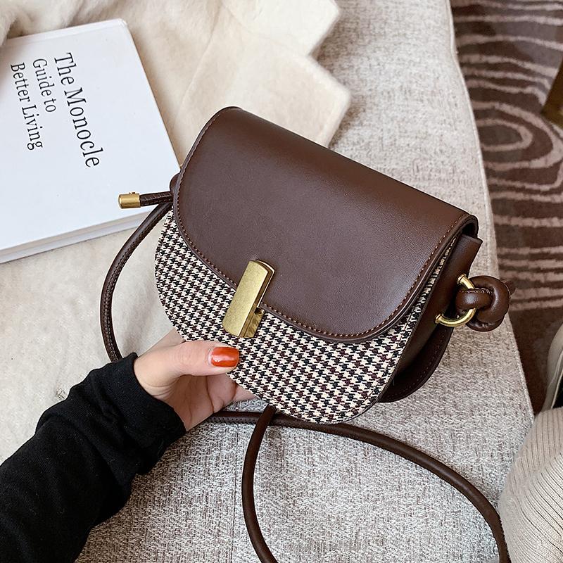 

2021 Design PU Leather Womens Shoulder Bag 2021 Winter Women's Crossbody Saddle Handbags and Purses Lux Cross Body Bag, Black