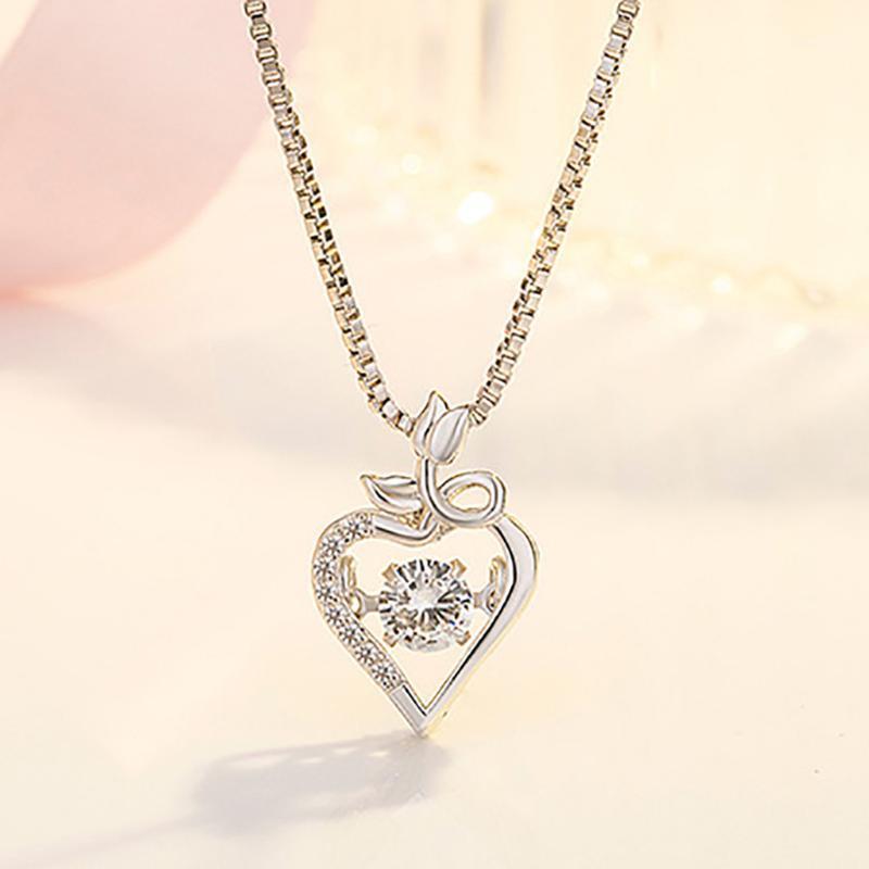

Pendant Necklaces DUOBLA Necklace Women Silver Chain Alloy Jewelry Choker Crystal Heart Flower Drop 20211