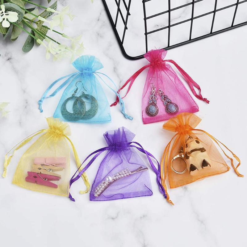 

Candy Jewellery Organza Bags Gift Pouches Mesh Small 12x9 Wedding Favour Multicolor With Satin Drawstring For Party Gift 100PCS