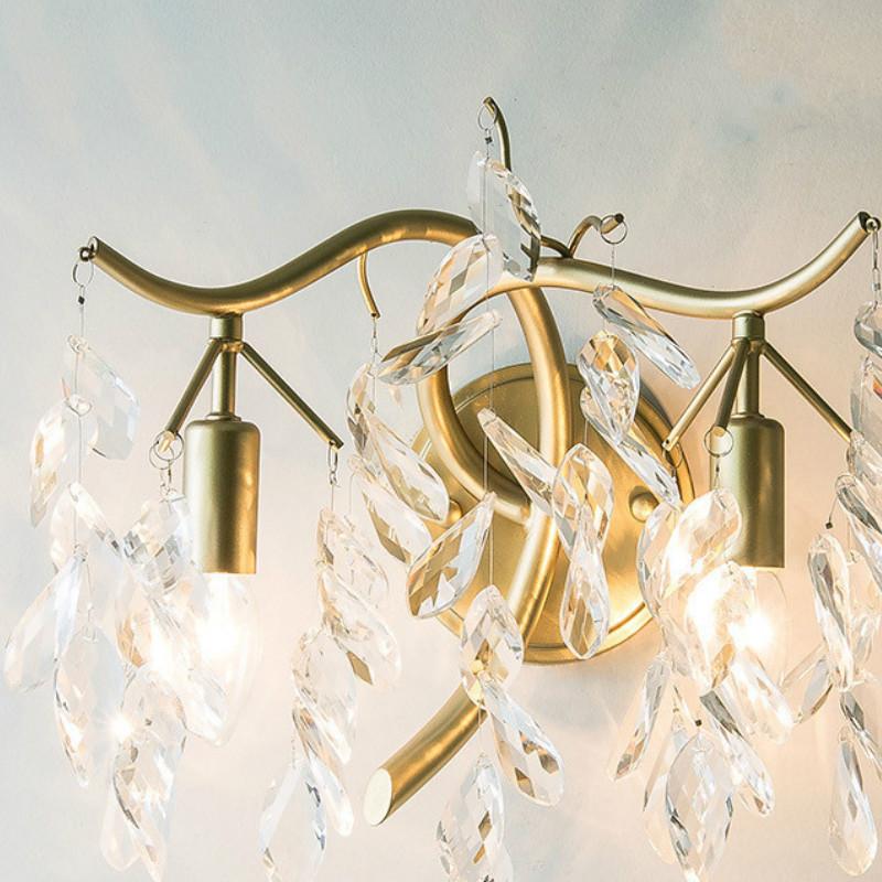 

European style living room simple modern American personality art bedroom Italian bedside double-headed golden wall lampLX111116