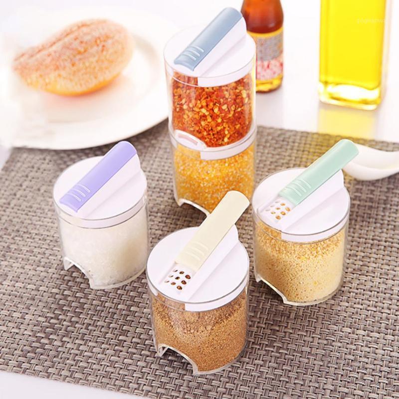 

5PCS/set Seasoning Spice Plastic Bottles Jars Boxes Kitchen Storage Organizer Condiment Lid Can Cover Organization Accessories1