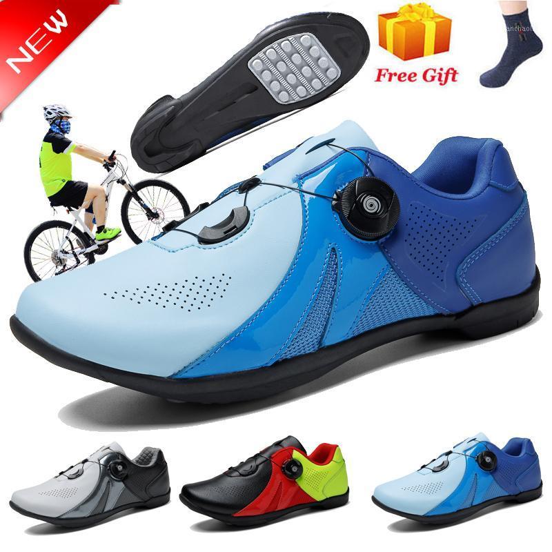 

2021 MTB Cycling Shoes Professional Anti-Skid Outdoor Athletic Racing Bike Shoes Non-Locking Bicycle Cycling Sneakers Men1, X-1799-blue