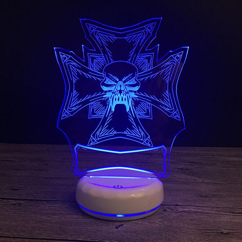 

2021 New Novelty Skull Table Lamp Multi Usb Touch Remote Control 3d Led Night Light for Home Color Changing Ligts Bzdl