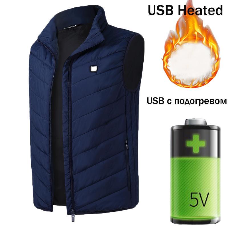 

Toppick Usb Heater Men Women Electric Heated Vest Heating Waistcoat Thermal Warm Clothing Feather Hot Sale Winter Heated Jacket1, Random color