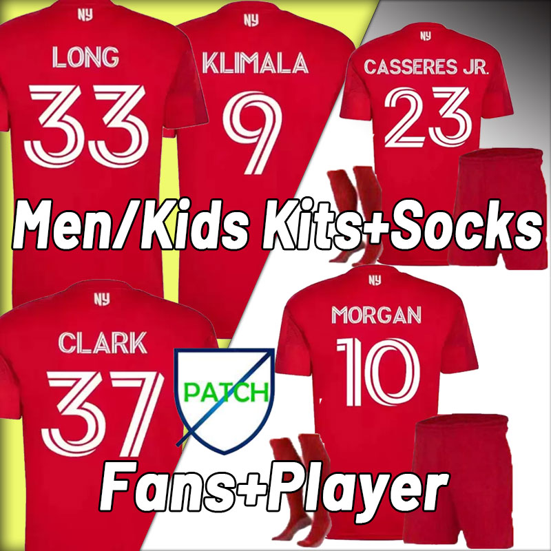 

2022 2023 New York Away Soccer Jersey MORGAN AMAYA KLIMALA BULLS CASSERES JR. LONG CLARK 22 23 Football Shirts REYES TOLKIN OMIR FERNANDEZ YEARWOOD Uniform Red full set, Home