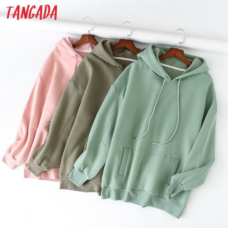 

Tangada 2020 autumn winter women fleece cotton hoodie sweatshirts oversize ladies pullovers pocket hooded jacket SD60-11, Purple