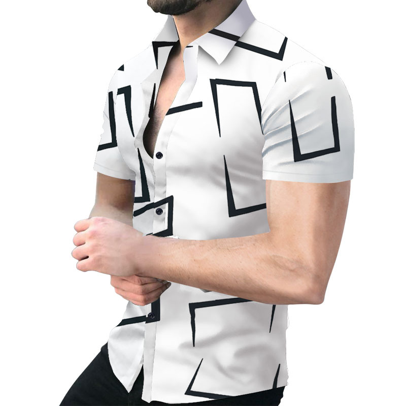 Classic Retro men shirt blusa streetwear dress shirts mens short sleeve fashions beachwear hawaiian blouse Beach top plus size 3xl clothing soft cot