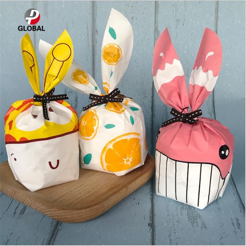 

D&P 100pcs Ear Cookie Bag Gift Bag For Candy Biscuits Snack Baking Package Wedding Favors Gifts Easter decoration