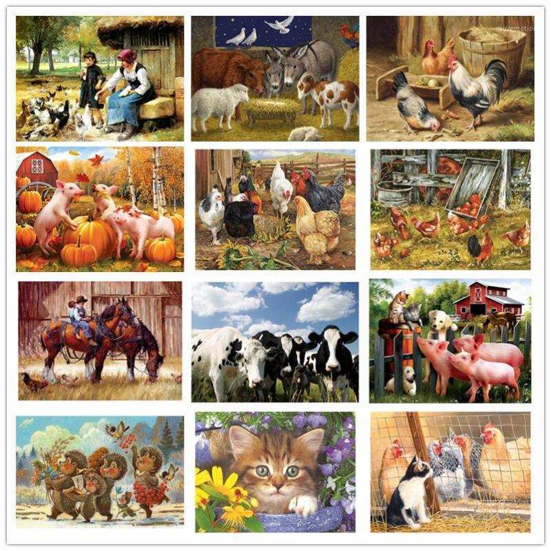 

Diamond Painting Full Drill Square/Round Farm Animals Chicken Cow Pig DIY Embroidery Cross Stitch Home Decor1