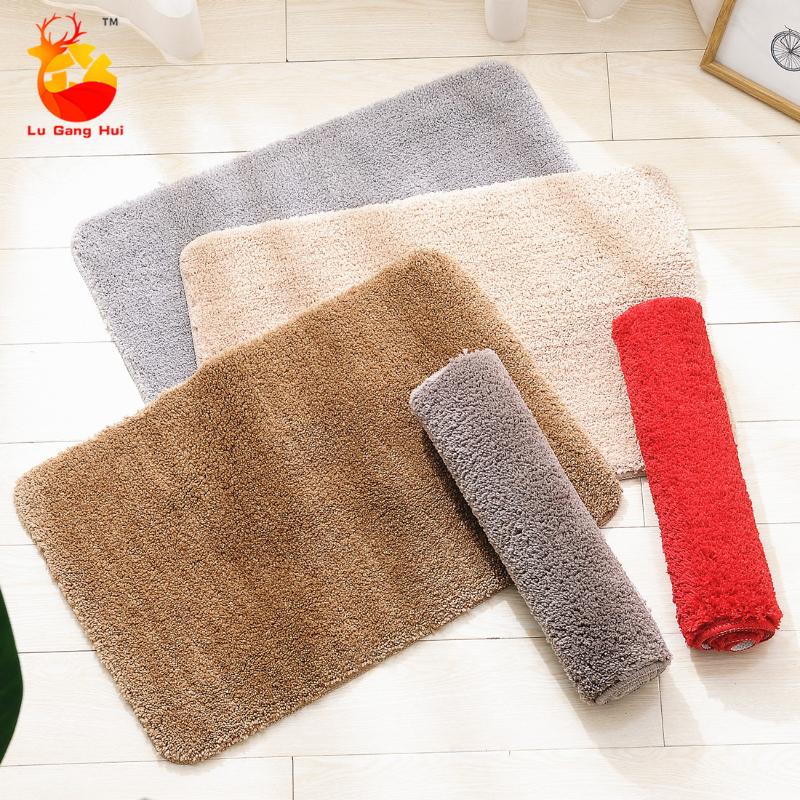 

Modern Fashion Transparent Flat Polyester Flocking Door Mat Bathroom Absorbent Living Room Kitchen Door Mat, Gray