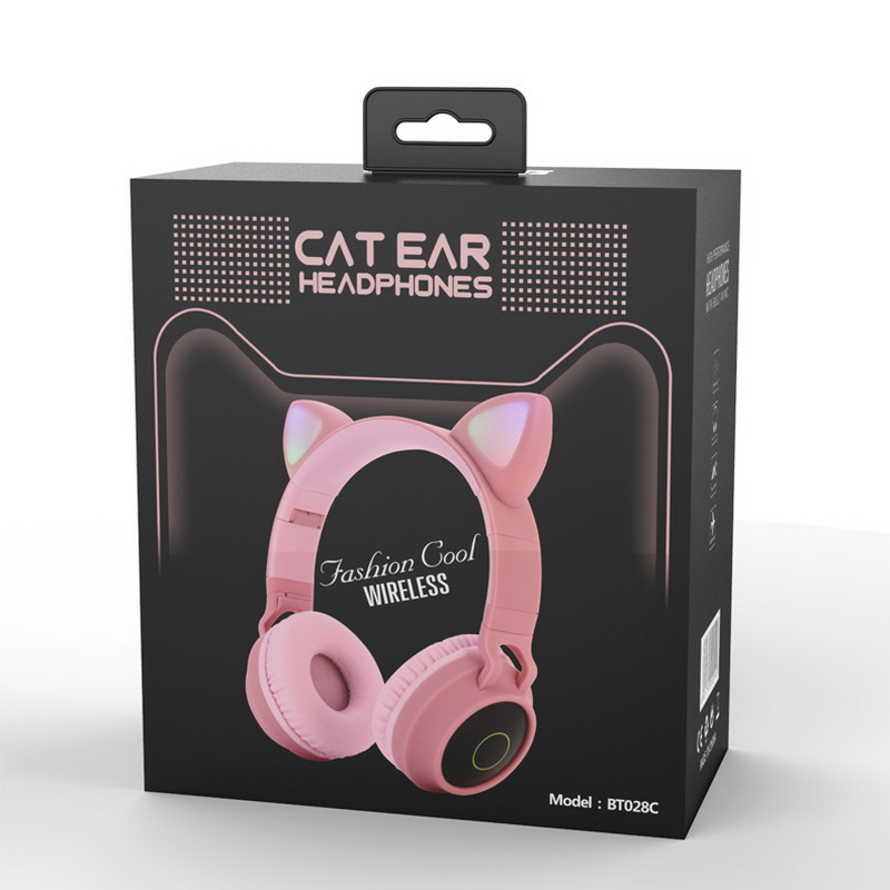 Cute Cat Ears Headphone Wireless Bluetooth 5.0 Headband Game Colorful
