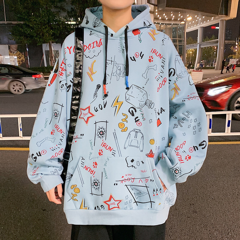 

2021 New Anime Hooidemens Hoodies Women Print Sweatshirt Male Japanese Streetwear Oversized Yellow Hoodie Men Mw20, Black