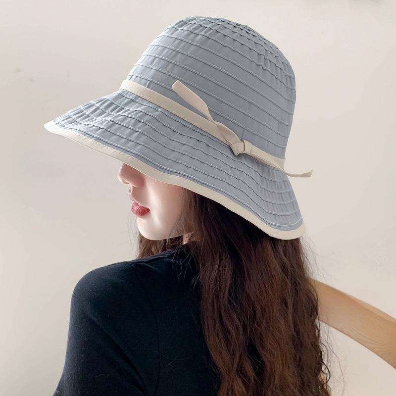

Sun Hat Bow Summer Hats For Women Foldable Straw Beach Panama Hat Visor Wide Brim Femme Female 2021 New, A coffee