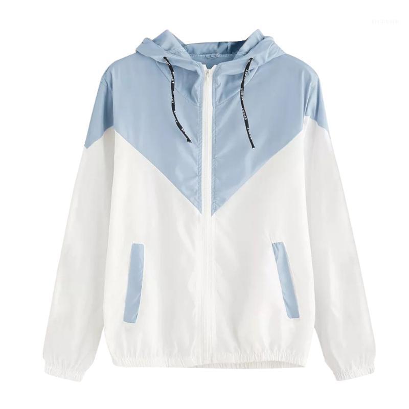 

Sport Running Thin Coat For Female Long Sleeve Patchwork Hooded Zipper Pockets Casual Outdoor Wear Jackets For Ladies 20201, Black