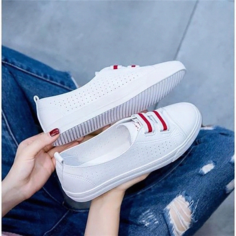 

Woman Vulcanized 2020 New Flats Leather Hollow Out Loafers Women's Casual Footwear Women Breathable Female Slip On Drop Shipping #3s1u