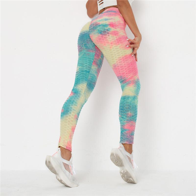 

Tie Dye Scrunch BuSports Leggings Female Fitness Yoga Leggings Gym Sports Yoga Workout Training Sports Pants1, Yellow red blue