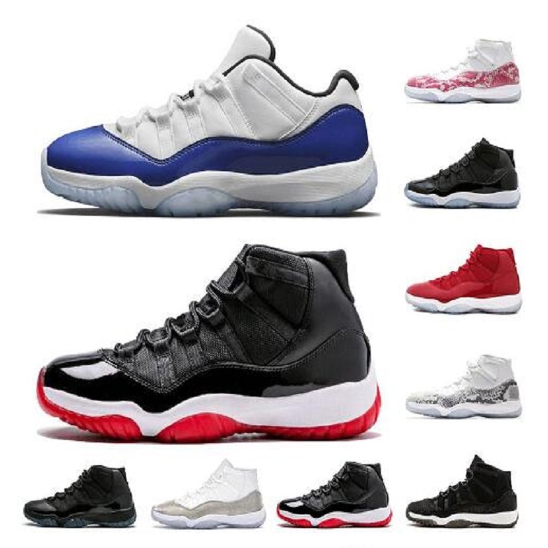

New 11 25th Anniversary 11s Jumpman basketball shoes low white bred concord pinnacle grey pantone cap and gown men women trainers sneakers, # 6
