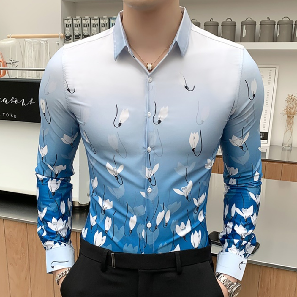 

2020 Autumn Mode Floral Male Zsy4, Blue