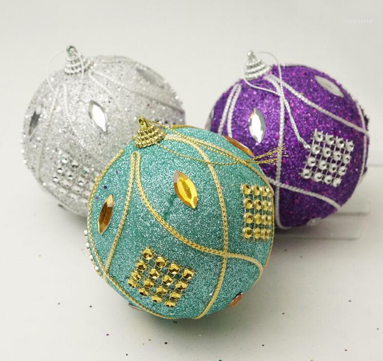 

New arrival Free shipping 6pcs/lot 8cm Christmas tree decoration silver quality foam/ paillette christmas ball1