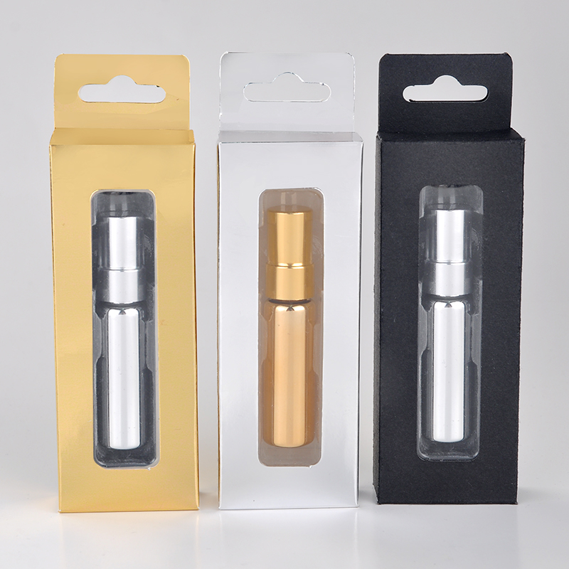 

100 Pieces/Lot 5ML Fashion Colored Glass Perfume Bottles With Custom Gift Boxes Empty Cosmetic Packaging Container Spray