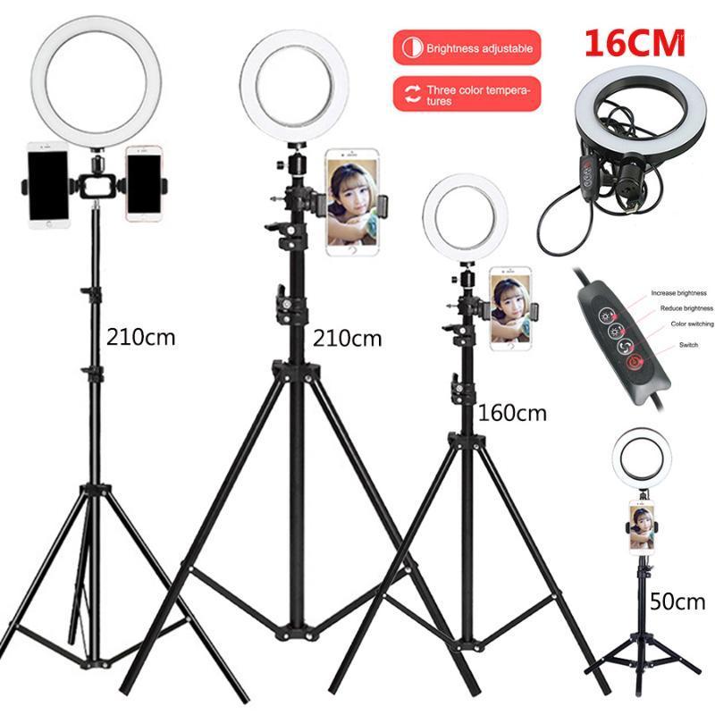 

Dimmable LED Ring Light 16CM 5W Photography Studio Camera Ring Lamp Fill lights for Video Live Youtube Makeup Selfie with Tripod1
