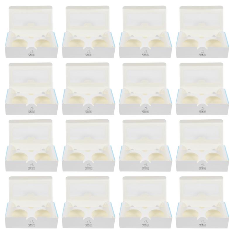 

25pcs Egg Tart Boxes Dessert Containers Muffin Carriers with Clear Window
