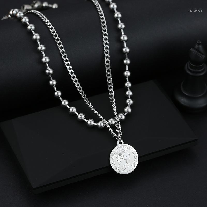 

Fashion hip-hop punk double bead chain trend accessories necklace hot sale1
