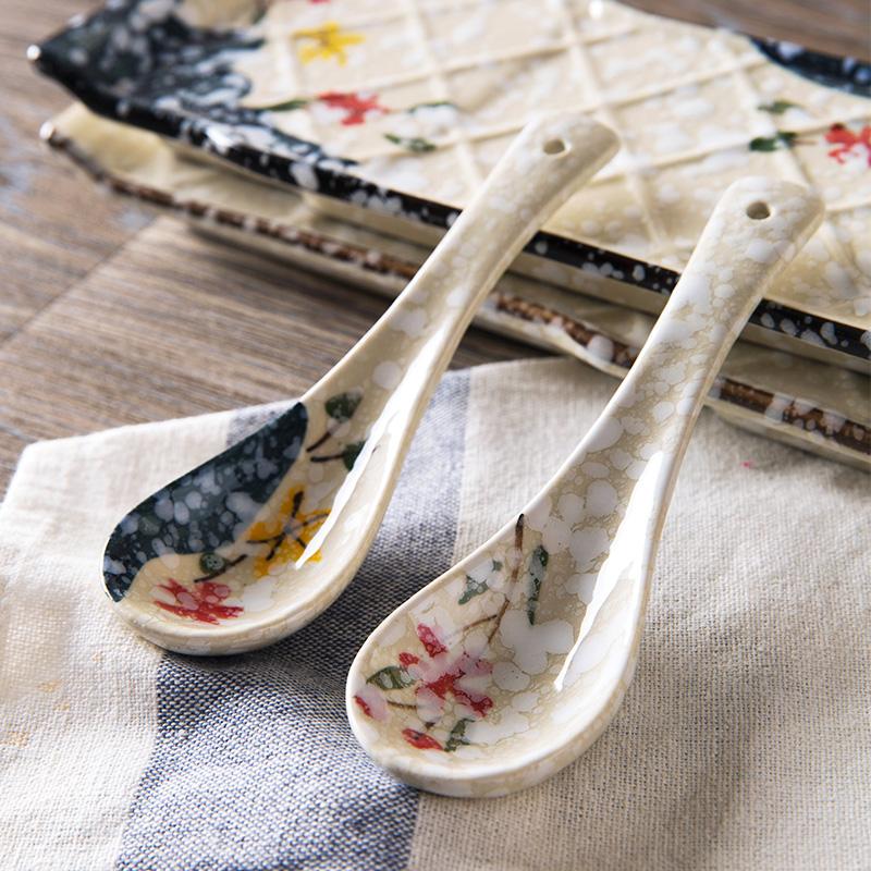 

1pc Japanese-style Ceramic Spoon Children's Rice Spoon Kitchen Tableware Stir Soup