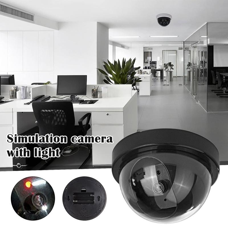 

4 Pcs Dummy Security CCTV Dome Camera with Flashing Red LED Light Sticker Decals @M23