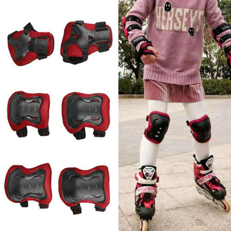 

6pcs/Set Skating Kids Protective Gear Cycling Knee Pad Bike Safety Protection Accessories Sportswear1, Pink