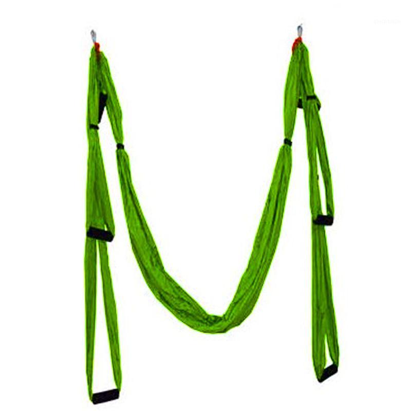

HOT-Anti-Gravity Yoga Hammock Fabric Yoga Flight Swing Aerial Traction Device Hammock Set Pilates Body Shaping Equipment1, Green