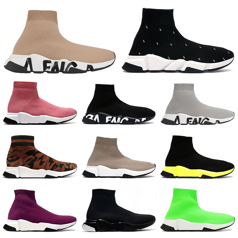 

Outdoor Sports Socks Boots Platform Casual Shoes For Mens Women Luxury Designer Balencagas Graffiti Sole Flat Slip-On Genuine Sneakers Trainers Runner Size 36-45, B28 36-40