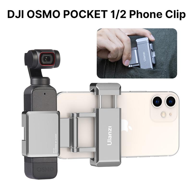 

Ulanzi ST-24 Dji Osmo Pocket 1 2 Foldable Mount Holder Phone Mount Vlog Clip With Cold Shoe for Tripod Microphone LED Light