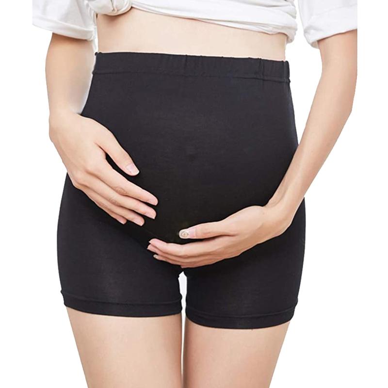 

Maternity Panties Women'S Maternity Underwear High-Waist over Bump Pregnancy Support Yoga Shorts, Black