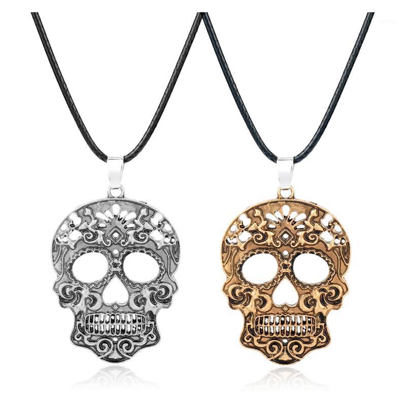 

MQCHUN 2018 Fashion Classic Mexican Sugar Skull Necklace Of The Dead Skeleton Pendant Necklace Men's Charm Jewelry Gift1