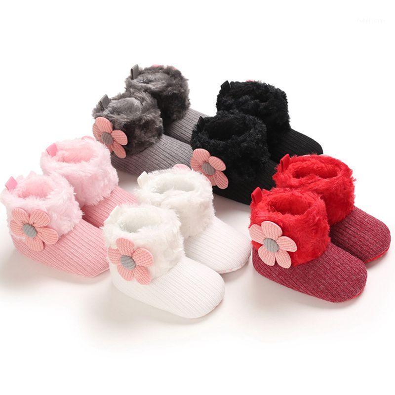 

2020 Baby First Walker Winter Snow Boots Cute Flowers Shoes Newborn Baby Girl Boys Causal Anti-slip Shoes Soft Sole Prewalker1, A2