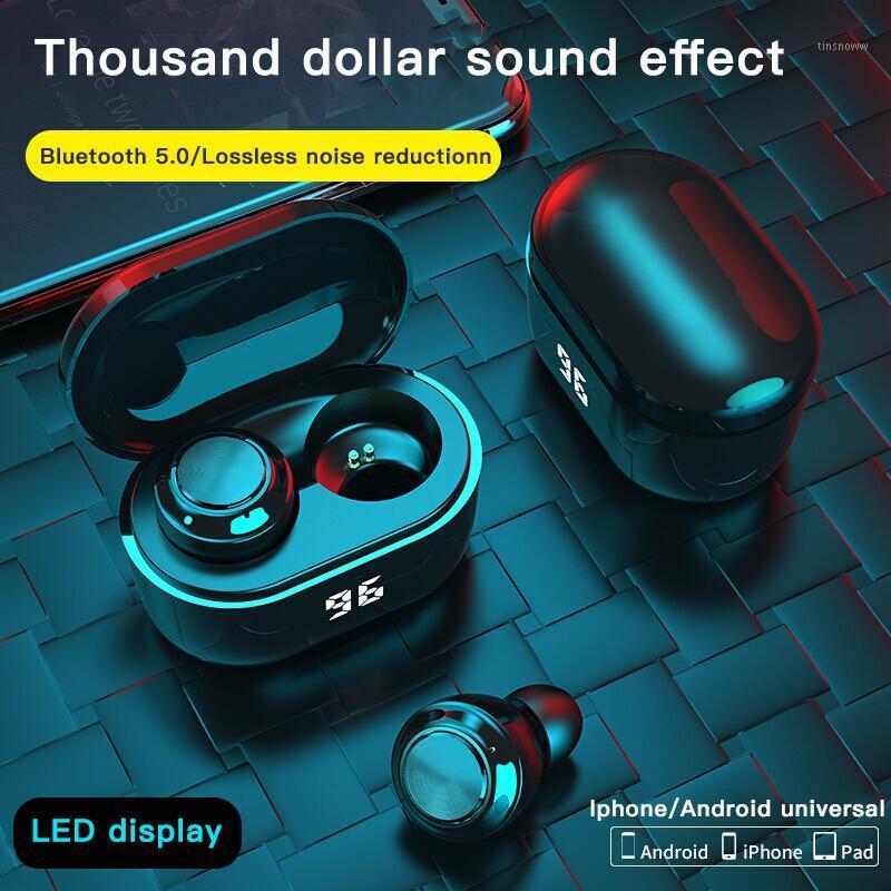 

Bluetooth 5.0 TWS Earphone Wireless Earphone IPX4 Waterproof Stereoe Earbuds Micophone Headest Mini 300mAh Gaming1, Black