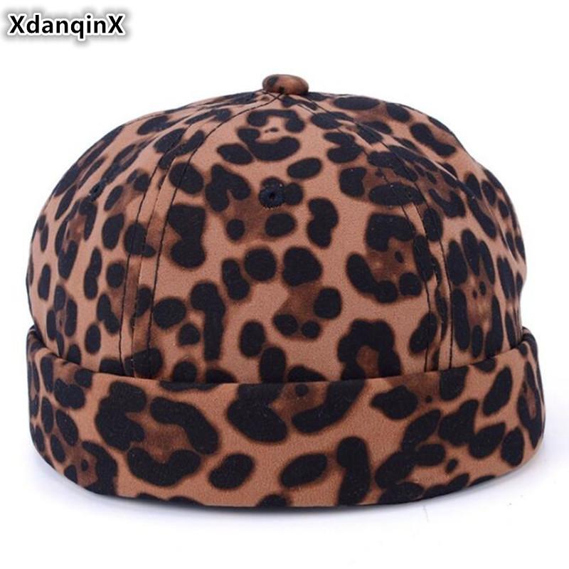 

XdanqinX 2020 New Retro Berets Women's Leopard Print Hats Novelty Fashion Brand Beret Snapback Cap Adjustable Female Hip-hop Hat, Color-1