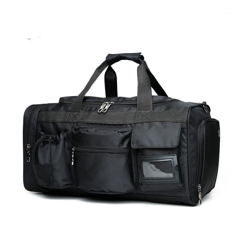 

Men Travel Bags Luggage Nylon Duffle Bag Travel Handbag Waterproof Weekend Bag Large Big Shoulder Men Solid Black Color 981