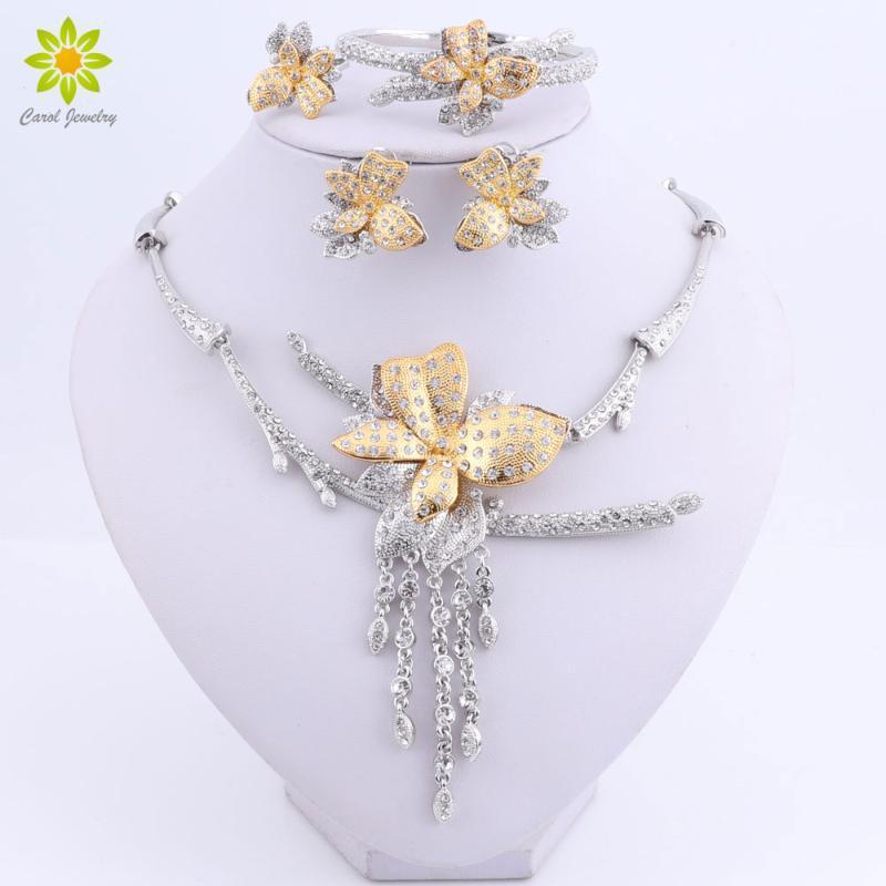 

Nigerian Wedding African Costume Jewelry Set African Bridal Wedding Silver Plated Necklace Earrings Bracelet Ring Set for Women1, As pic