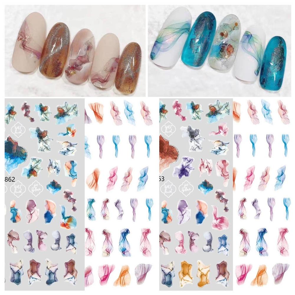 

U-862-865 mist smog 3d nail art stickers decal template diy nail tool decorations