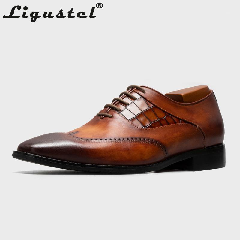 

Shoes For Men Patina Leather Brown Shoes Fashion Luxly Wedding Office Designer Goodyear Handmade Red Bottom Free Shipping1