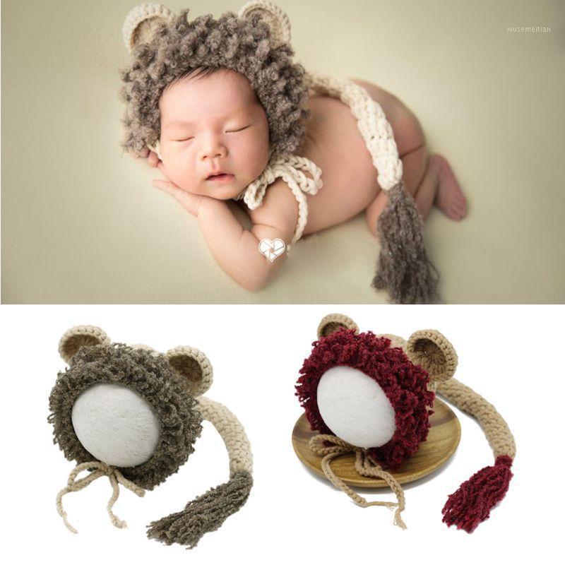 

Newborn Photography Props Baby Hat Infant Knitting Crochet Little Lion Outfits Baby Prop Outfits photographong newborns1, Wine red